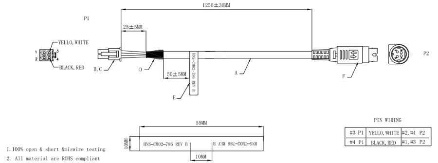 4 Pin Mini-Din Cable Assembly