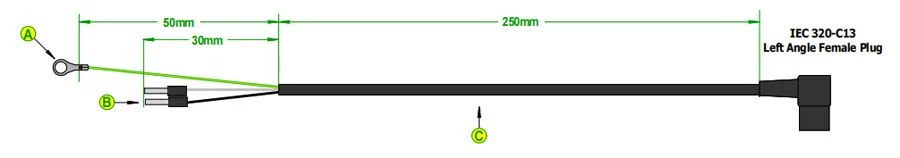 power IEC 320-C13 cable assembly power IEC 320-C13 cable assembly