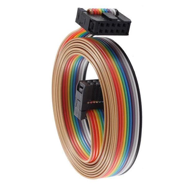 10 Pin 10 Way Connector Rainbow Ribbon Cable