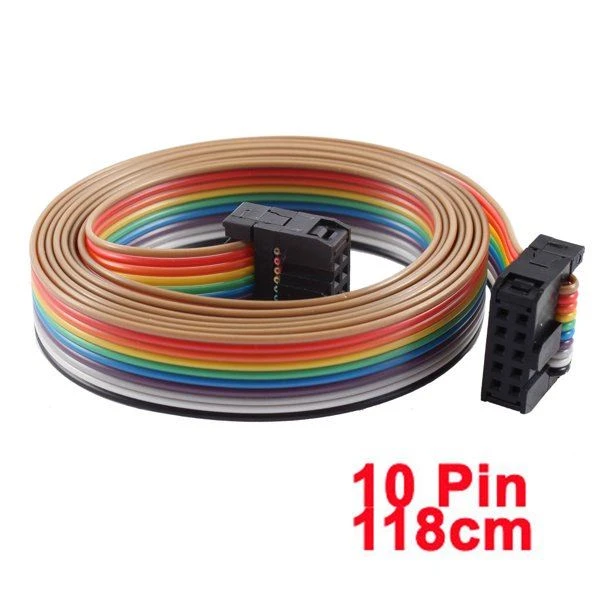 10 Pin 10 Way Connector Rainbow Ribbon Cable