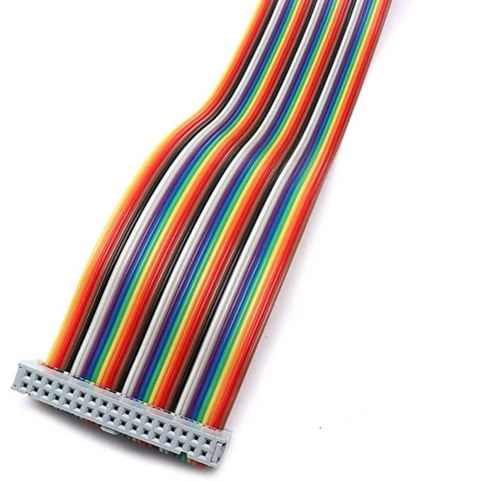 34 Pins Connector Rainbow Flat Ribbon Cable