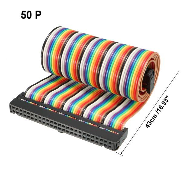 50 Pin Rainbow Flat Ribbon Cable