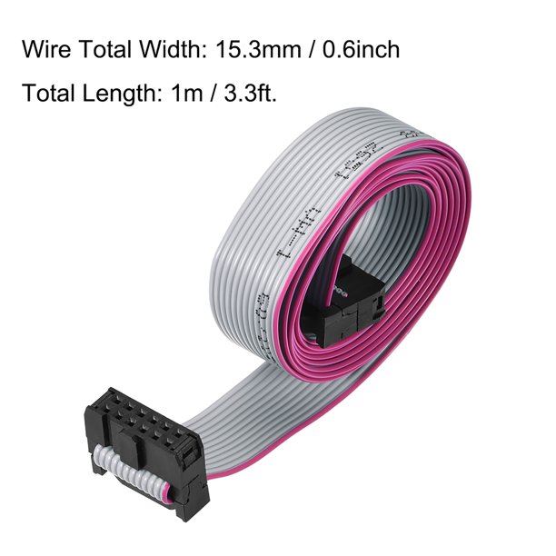 Gray 12 Pin Flat Ribbon Cable Wire