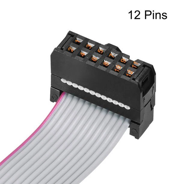 Gray 12 Pin Flat Ribbon Cable Wire