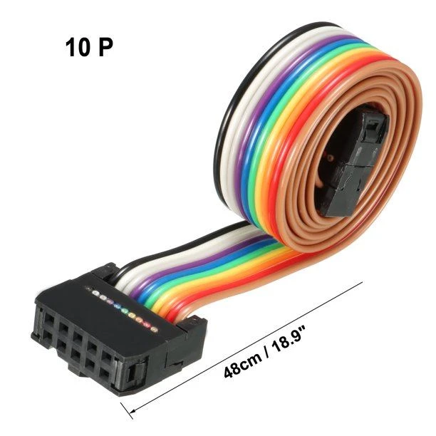 IDC 10P Wire Flat Rainbow Ribbon Cable