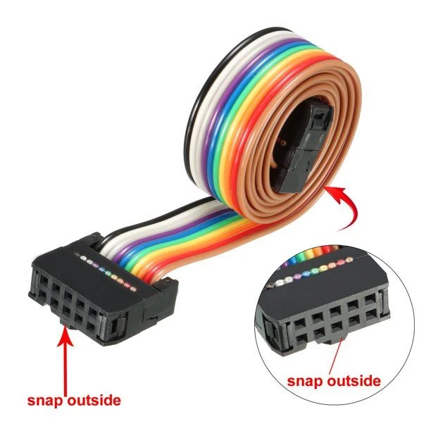 IDC 10P Wire Flat Rainbow Ribbon Cable