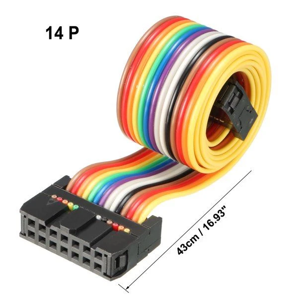 IDC 14 Pin Flat Rainbow Ribbon Cable