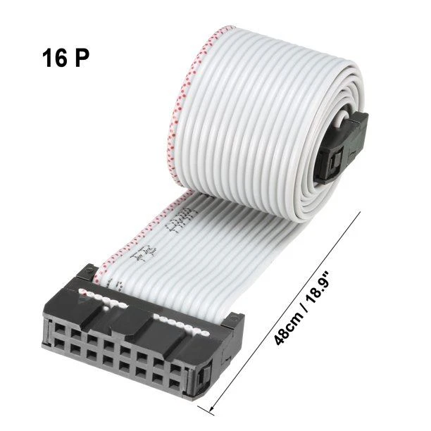 IDC 16 Pin Wire Flat Gray Ribbon Cable