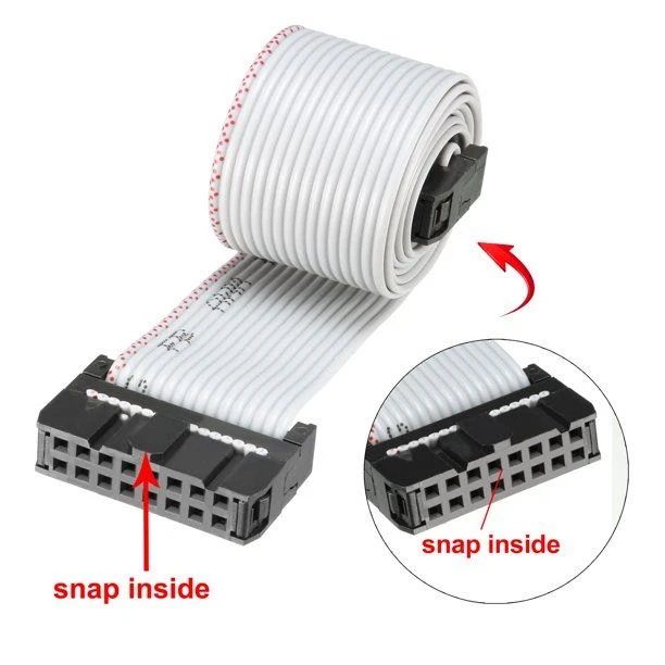 IDC 16 Pin Wire Flat Gray Ribbon Cable
